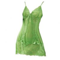 L0470 - Baju Tidur Lingerie Nightgown Sleepwear Midi Dress Hijau Transparan
