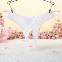 P352 - Celana Dalam Panties Thong Putih Transparan Crotchless