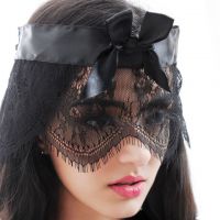 A036 - Mask Topeng Karnaval Penutup Mata Hitam Transparan Pita Ikat Belakang