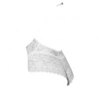 L1166 - Baju Tidur Lingerie Jumbo Big Size Teddy Bodysuit Halter Putih Transparan - 2
