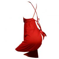 L1259 - Baju Tidur Lingerie Babydoll Mini Dress Tali Silang Merah Transparan Open Cup Tali Ikat Belakang - 2