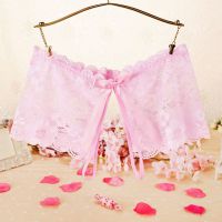 P590 - Celana Dalam Panties Boyshort Pink Transparan Crotchless