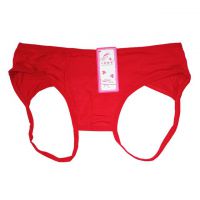 P608 - Celana Dalam Panties Hipster Merah Crotchless Terbuka Belakang
