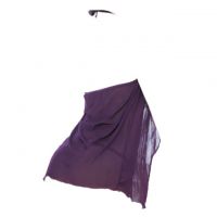 L0288 - Baju Tidur Lingerie Babydoll Mini Dress Halter Ungu Transparan - 2