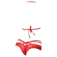 B147 - Bra Set Bralette Halter Merah Celana Dalam - Thumbnail 2