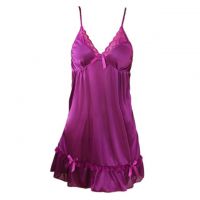 L0126 - Baju Tidur Lingerie Nightgown Sleepwear Midi Dress Ungu