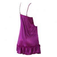 L0126 - Baju Tidur Lingerie Nightgown Sleepwear Midi Dress Ungu - Thumbnail 2