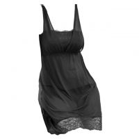 L0785 - Baju Tidur Lingerie Nightgown Sleepwear Midi Dress Hitam Transparan