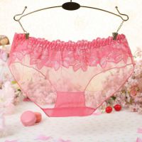 P301 - Celana Dalam Panties Hipster Peach Transparan Renda Bunga - Thumbnail 2