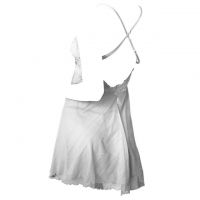 L1213 - Baju Tidur Lingerie Nightgown Sleepwear Midi Dress Tali Silang Putih Transparan - Thumbnail 2