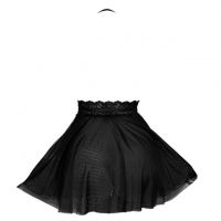 L1302 - Baju Tidur Lingerie Nightgown Sleepwear Midi Dress Halter Hitam Transparan - 2