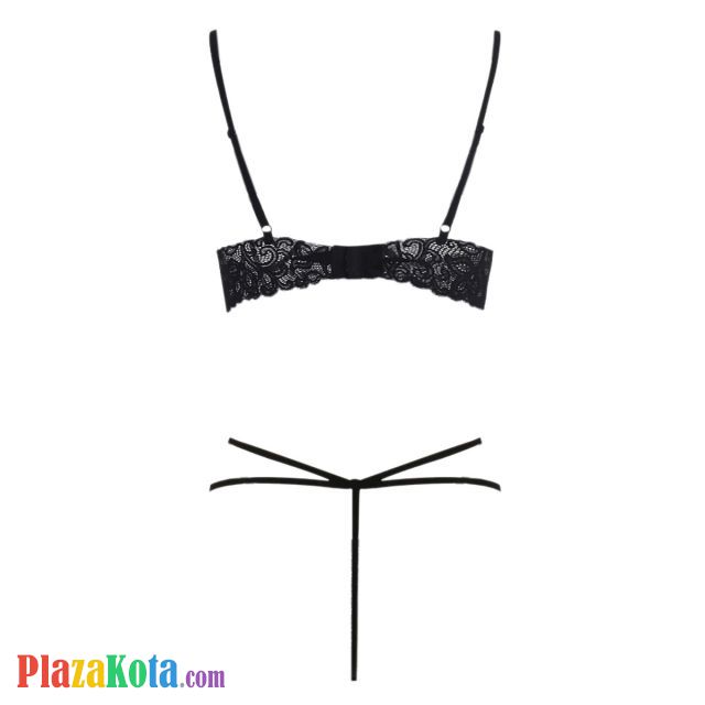 B364 - Bra Set Bralette Open Cup Hitam Celana Dalam Tali 2 - Photo 2